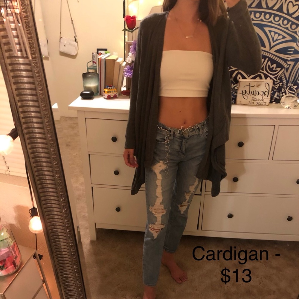 Gray cardigan